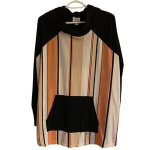 Striped Hoodie 3XL Warm Cozy Long Sleeve Casual